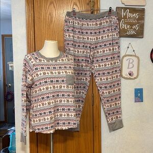 Cuddl Duds Multicolor Patterned Pajama Set